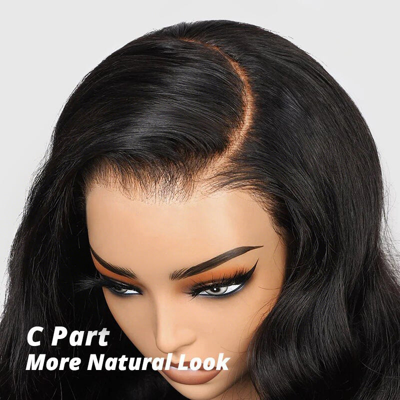 Minice Wear & Go Glueless Bone Straight Pre-cut Lace Wig Middle/Side C Part Human Hair Wig 180% Density