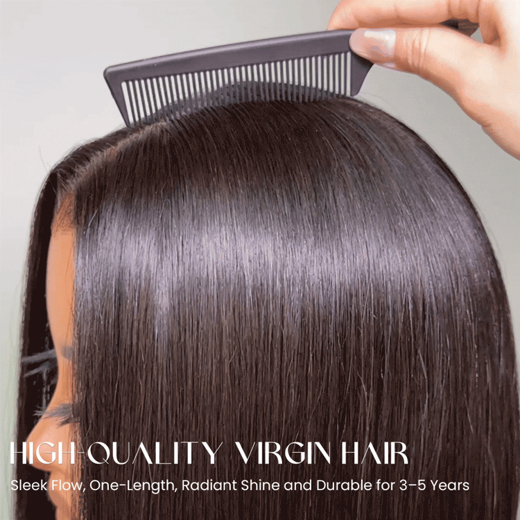 Adjustable Cap Virgin Human Hair Straight Bob HD Lace Wig