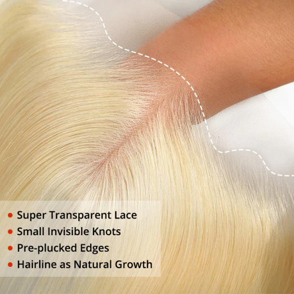 Minice Pre Plucked Body Wave Transparent Lace Front Wig 613 Blonde Human Hair Wigs Natural Hairline