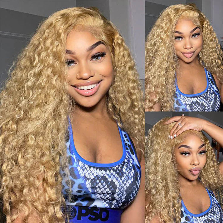Honey Blonde Body/Deep Wave 13x4 Pre Everything Lace Front Wigs Human Hair