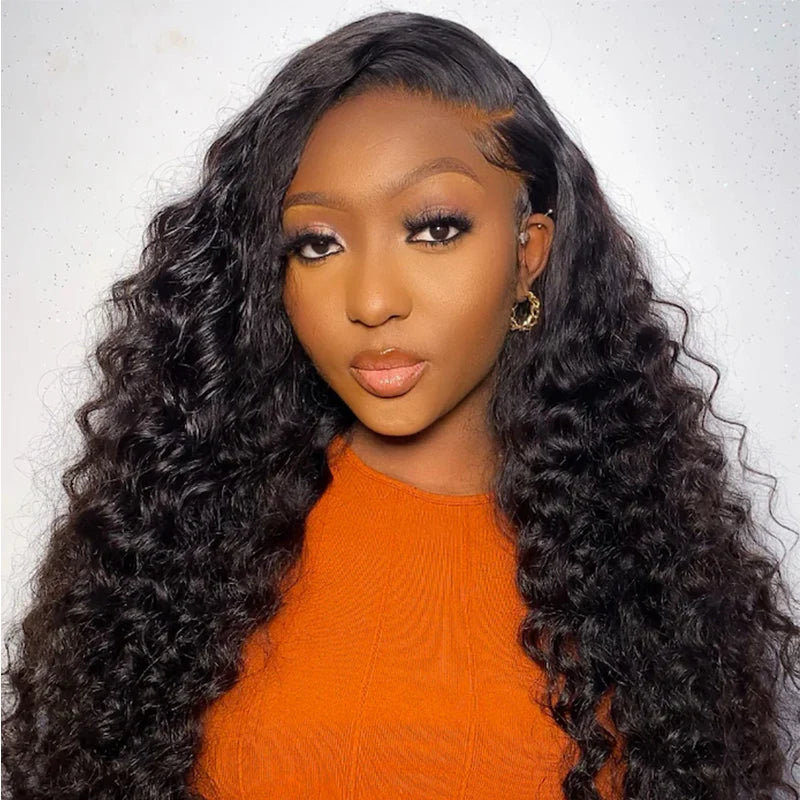 Deep Wave 13x4 Lace Front Wigs Natural Look Brazilian Virgin Hair 50% OFF
