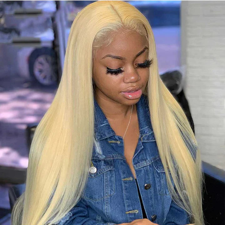 Minice 613 Blonde Hair Silky Straight 13x6 HD Lace Frontal Wigs Human Hair