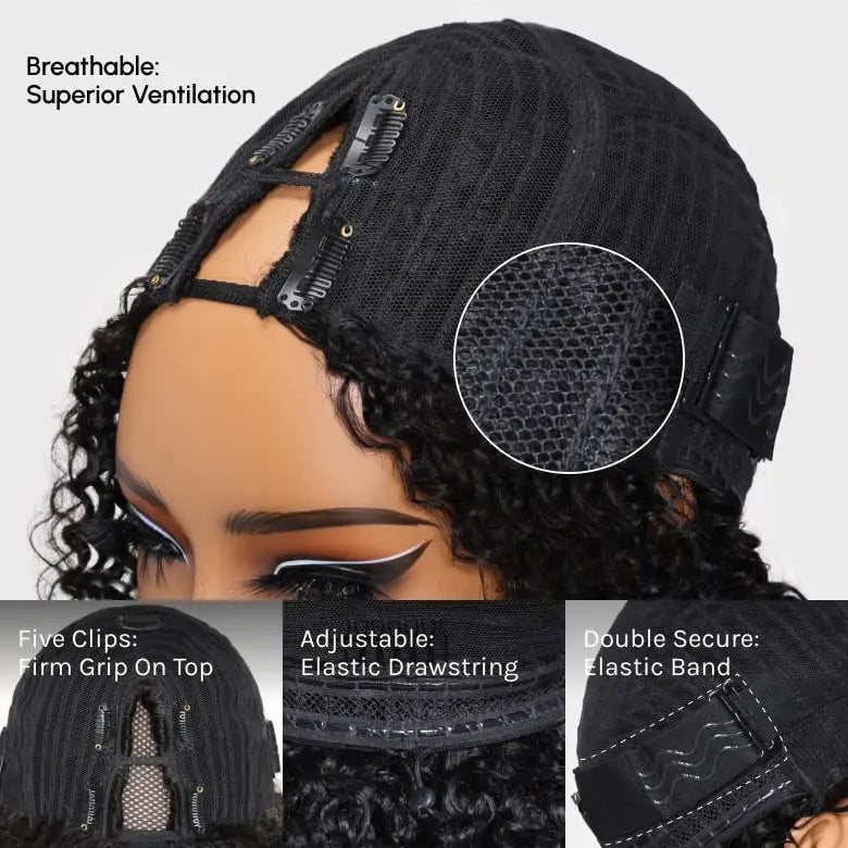 Ready To Go Glueless V Part Wig Body Wave 100% Virgin Human Hair With Drawstring Upgrade u part Wig