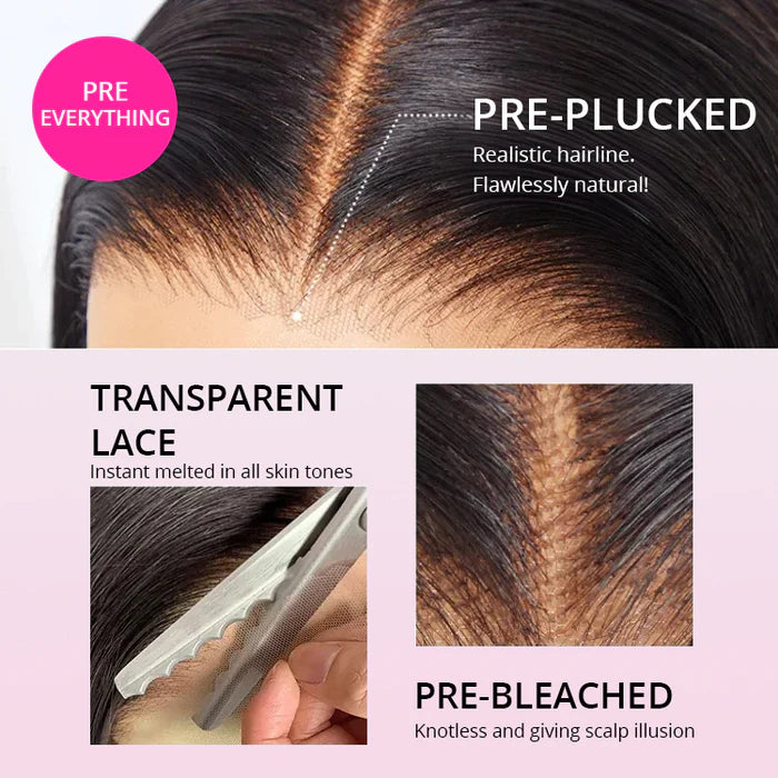 Minice 300% Density Body Wave Transparent Lace Front Wigs Virgin Human Hair 13x4/7x5/6x4 Frontal Lace Wig For Women