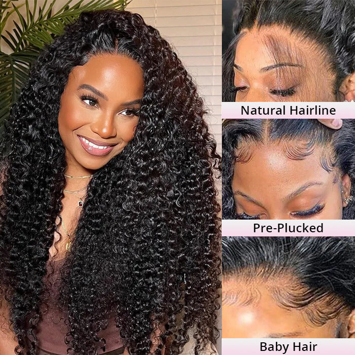 Minice 300% Density Spanish Curly 13X4 Lace Front Wig Virgin Human Hair Pre Plucked HD Lace Wigs