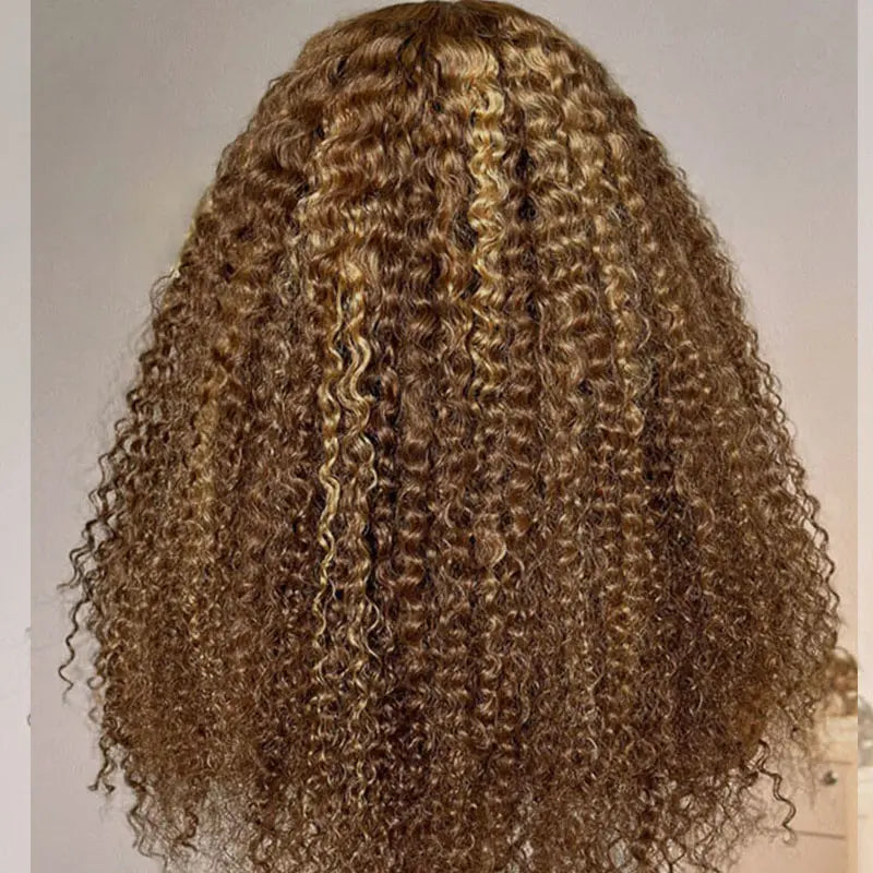 Minice Highlight P4/27 Brown With Blonde Color 6x6 Glueless Closure Wigs Human Hair