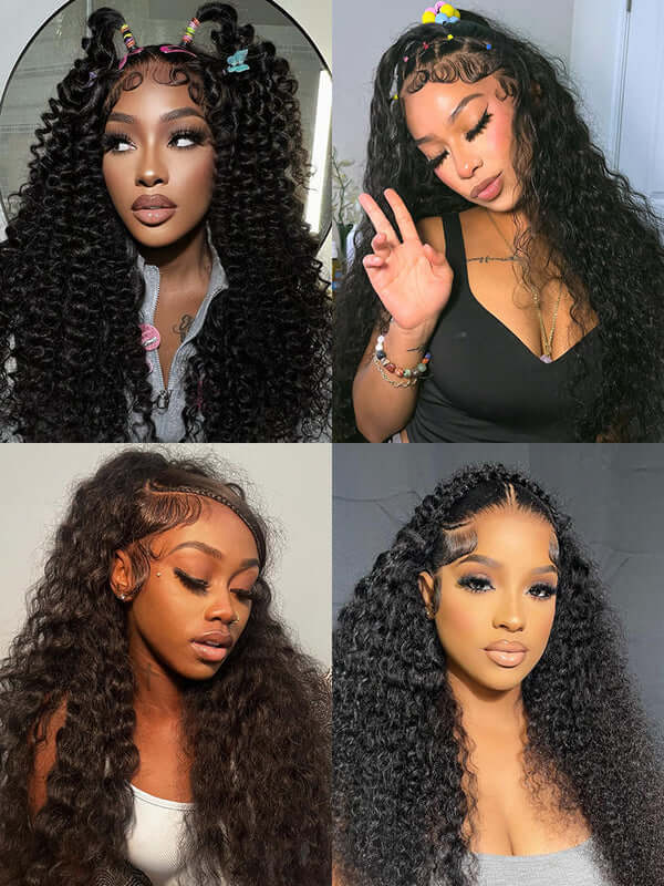 BOGO Exclusive Sale Invisible Strap 360 Deep Wave Wig+ 18 inch 4/27 Highlight Straight Wig