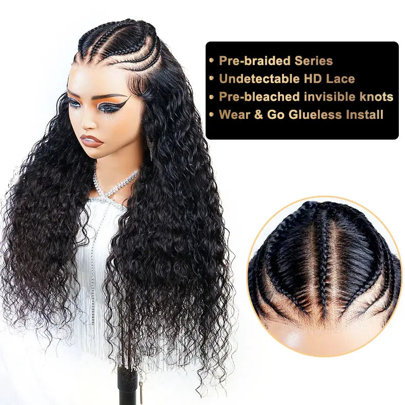 Braided Human Hair 13x6 Per-Everything Lace Front Wigs-Minice