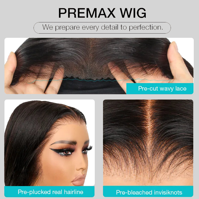 MINICE Max free section 13x6 transparent lace pre-bleached pre-plucked