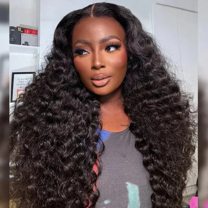 Code:M100F | Minice Loose Deep Wave Wig 300% Full Density 13X4 HD Lace Frontal Wig Pre Plucked Human Hair Wigs Super Sale