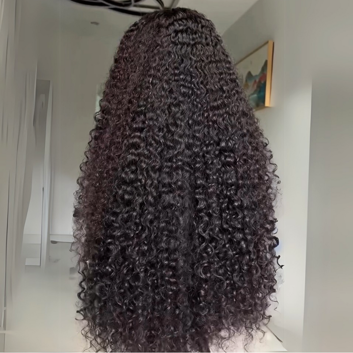 Minice 300% Density Spanish Curly 13X4 Lace Front Wig Virgin Human Hair Pre Plucked HD Lace Wigs