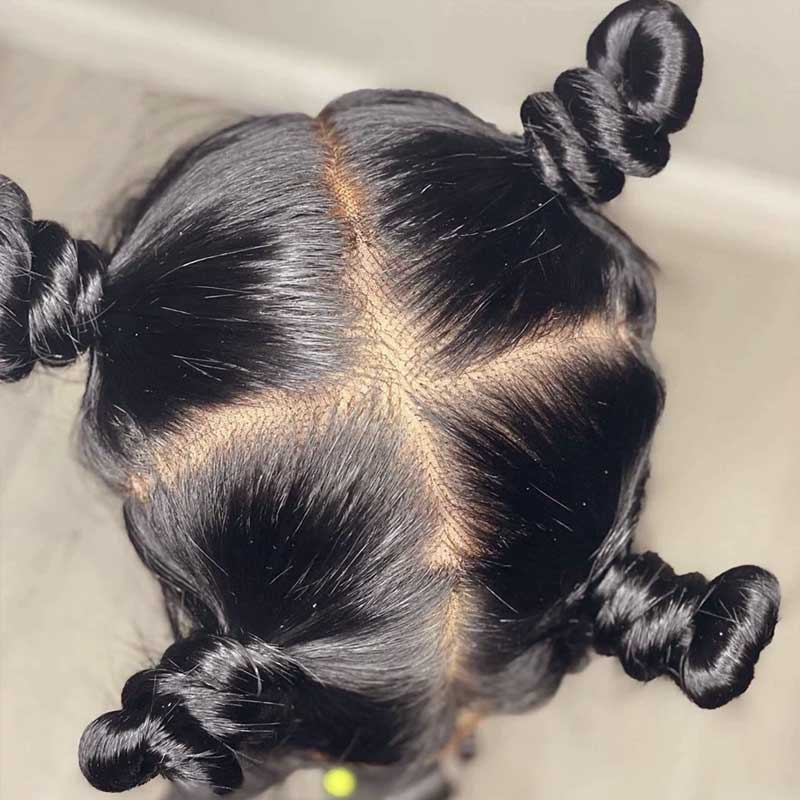 Virgin Human Hair Full Lace Wig Soft Straight Hair Full Scalp Lace Wigs 180% Density Natural Color