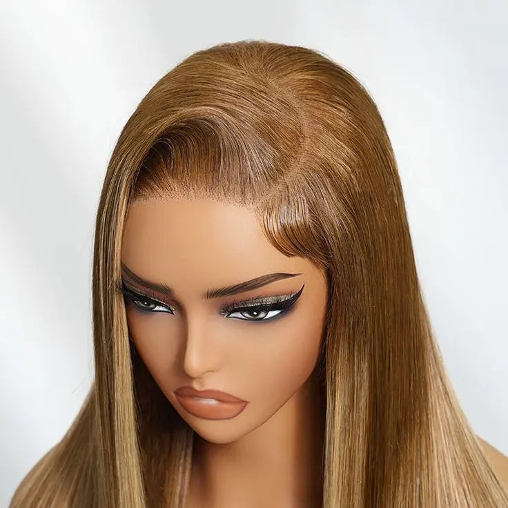 Minice Ready to go Ombre Golden Blonde Straight Pre-bleached invisible knots 7x5 HD Glueless Lace Wig