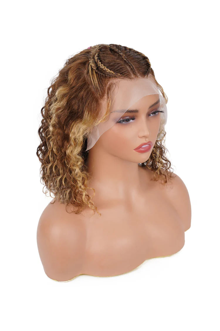 BOGO Exclusive Sale 6x9 HD Lace Deep Wave Wig+12in 13x4 4/27 Highlight Water Wave BOB Wig
