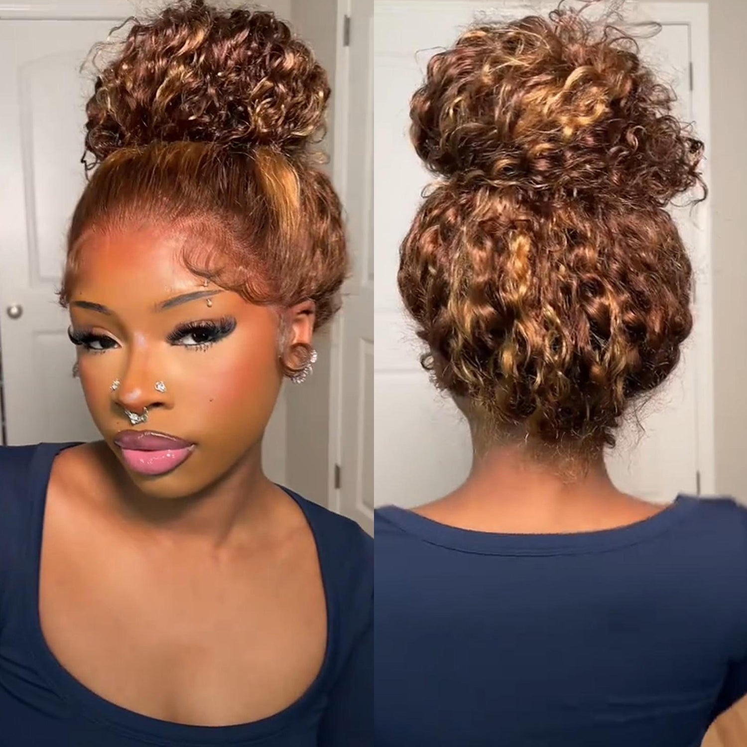 Minice Hair P4/27 highlight Invisible Strap 360 Lace drawstring Bleached Knot Pre-Cut Lace Optional