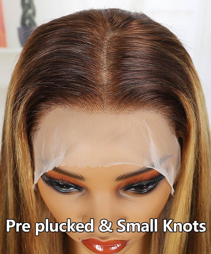 Minice 13x4 Brown and Blonde P4/27 Wig HD Lace Pre-Bleached Pre-Plucked