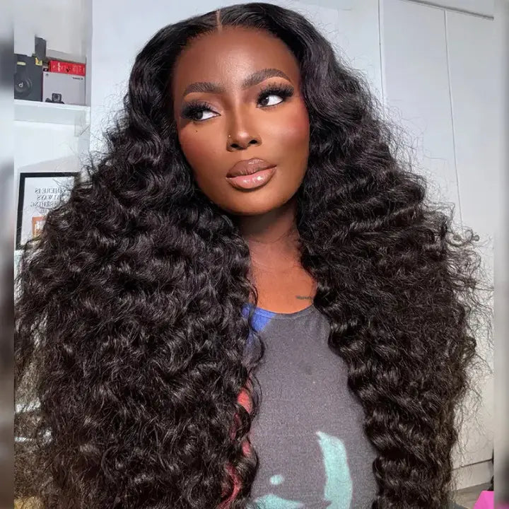 Code:M100F | Minice Loose Deep Wave Wig 300% Full Density 13X4 HD Lace Frontal Wig Pre Plucked Human Hair Wigs Super Sale