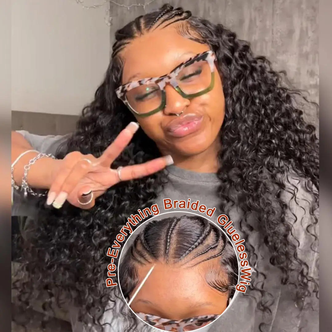 Braided Human Hair 13x6 Per-Everything Lace Front Wigs-Minice