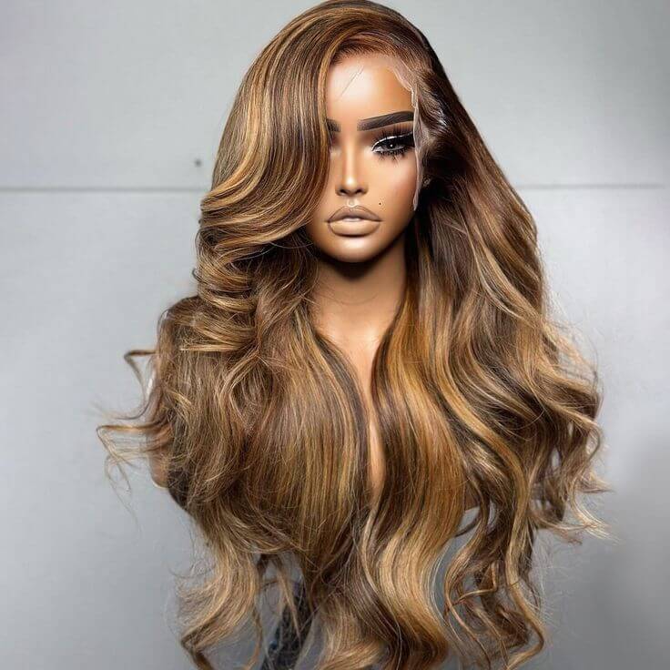 Minice 4/27 Highlight Body Wave Wig Pre-everything 13x4 HD Lace Front