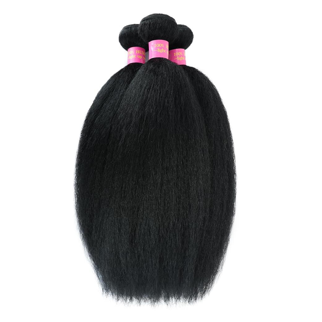Kinky Straight Bundles 12A 100% Unprocessed Virgin Human Hair 3 Bundles