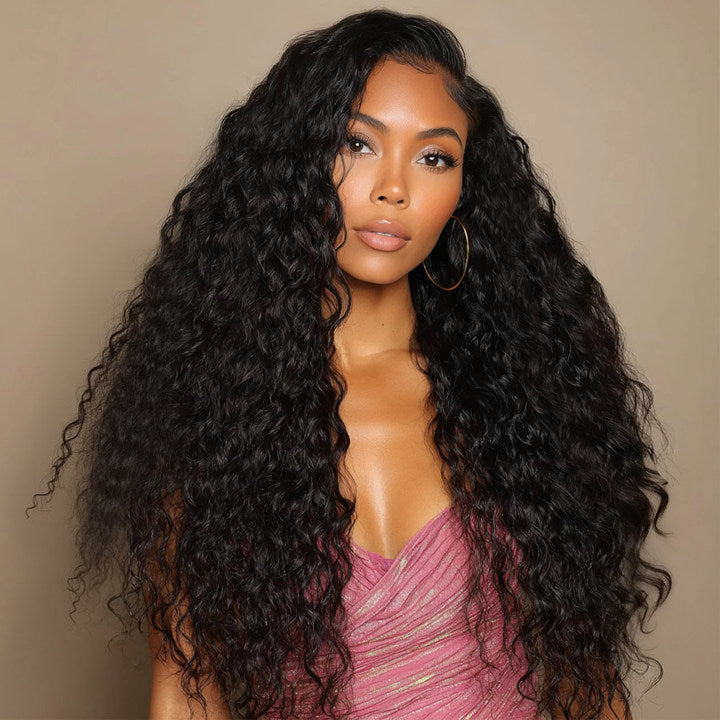 Minice 13x4 Lace Front Raw Indian Glueless Wig Natural Wave 300% Density Human Hair Wigs Pre Plucked