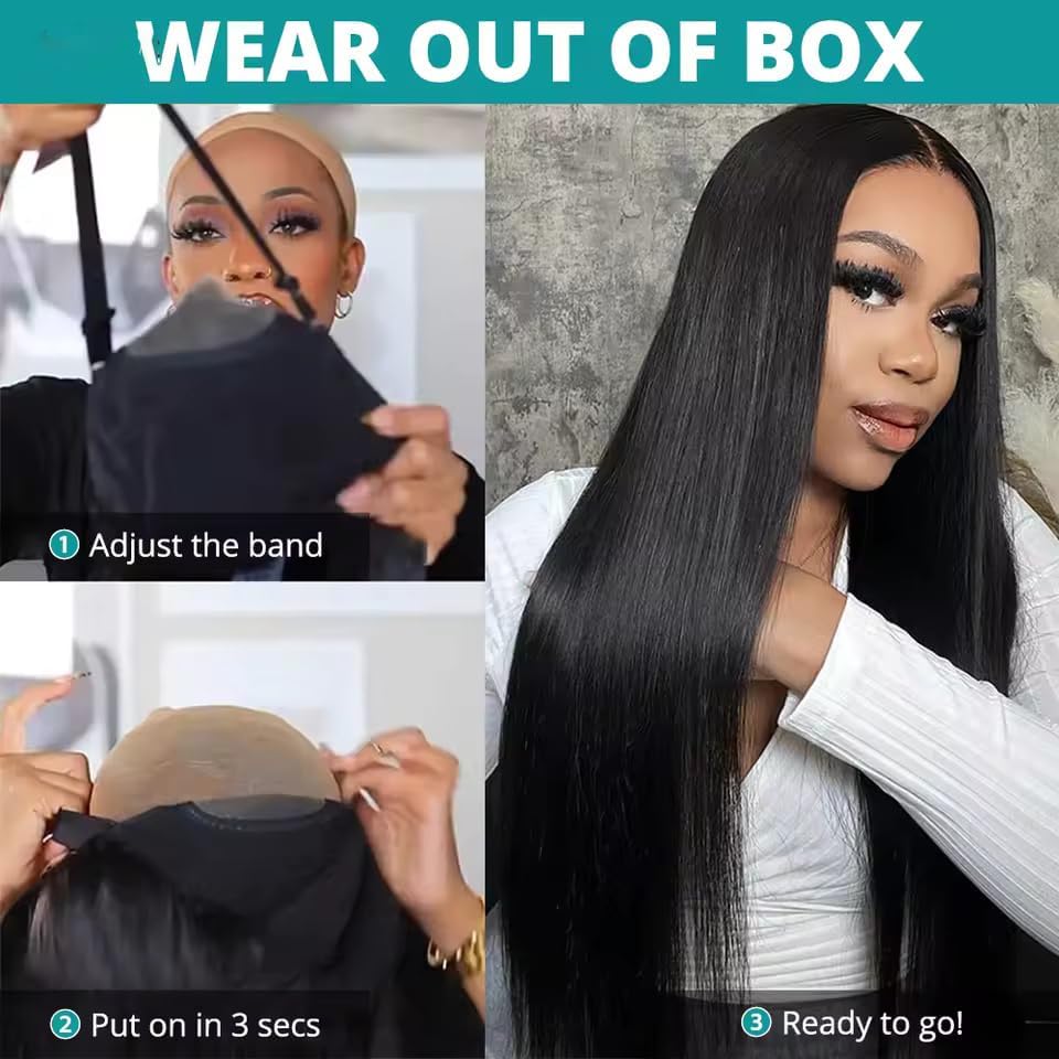 BOGO Pre Plucked Wear & Go Glueless 4x6 HD Lace Straight Hair Wig