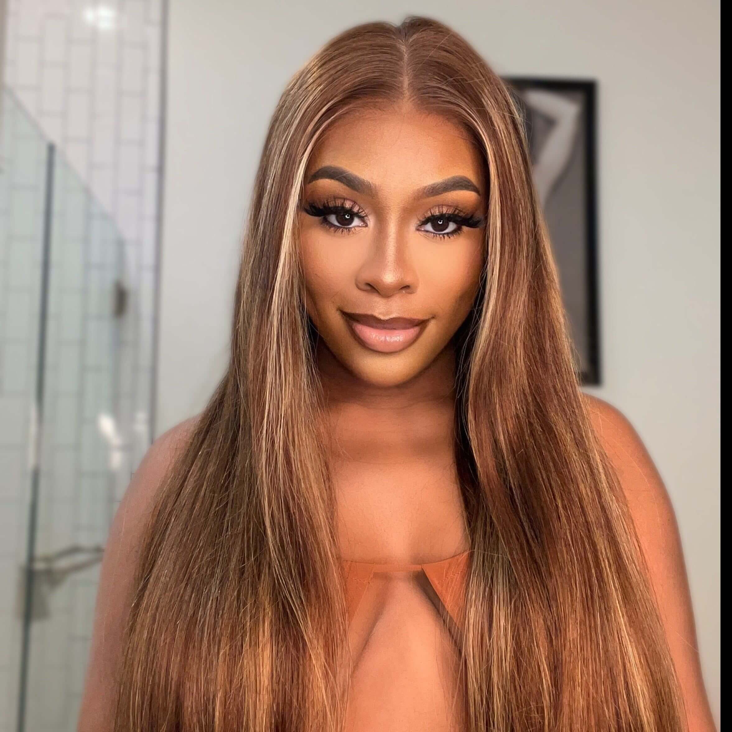 BOGO Exclusive Sale P4/27 Highlight 4x6 HD Lace Straight Wig+4x4 Body Wave Wig-16in