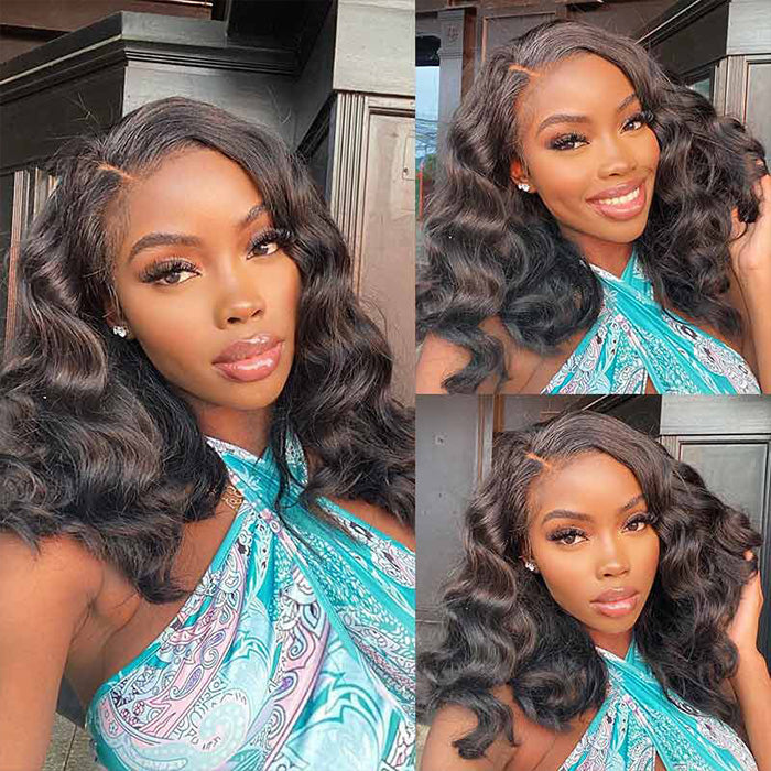 Loose Body Wave Short Bob Wig Pre Plucked HD Lace Human Hair Wig Beginner Friendly Glueless Super Sale