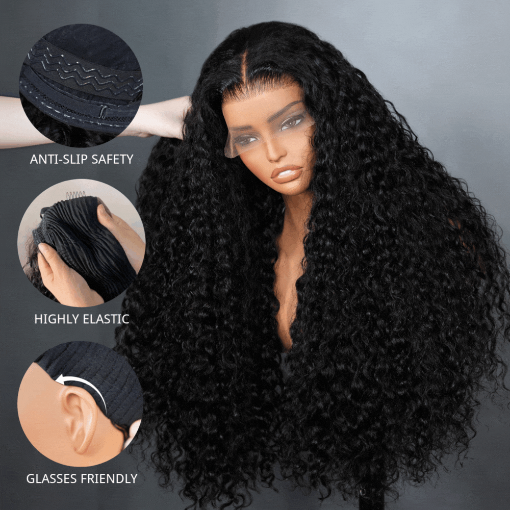 Minice 300% Density Luxury Deep Wave Virgin Human Hair Transparent HD 13X4 Lace Front Wig Pre-Plucked Hairline