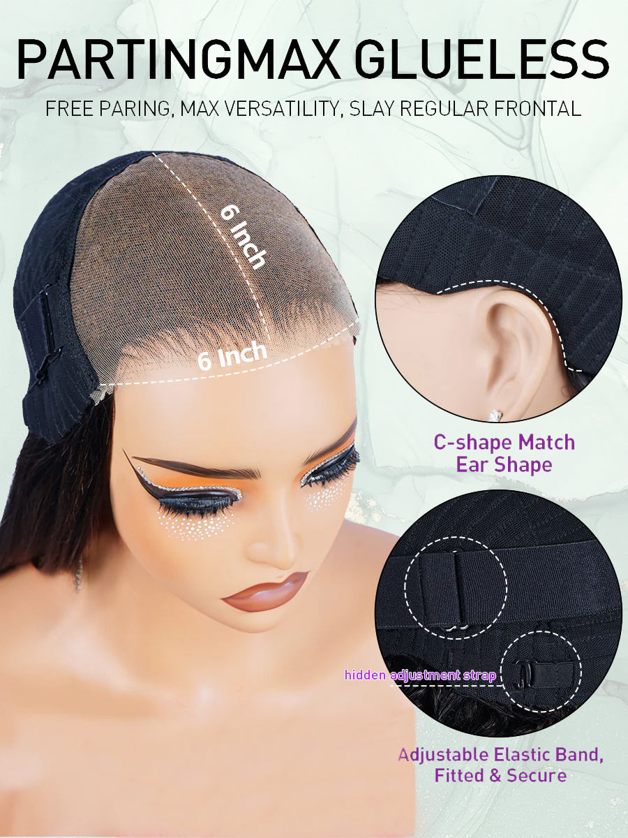 Minice Water Wave Bob wig 6x6 Pre-cut lace pre-pulled pre-bleached invisible knots