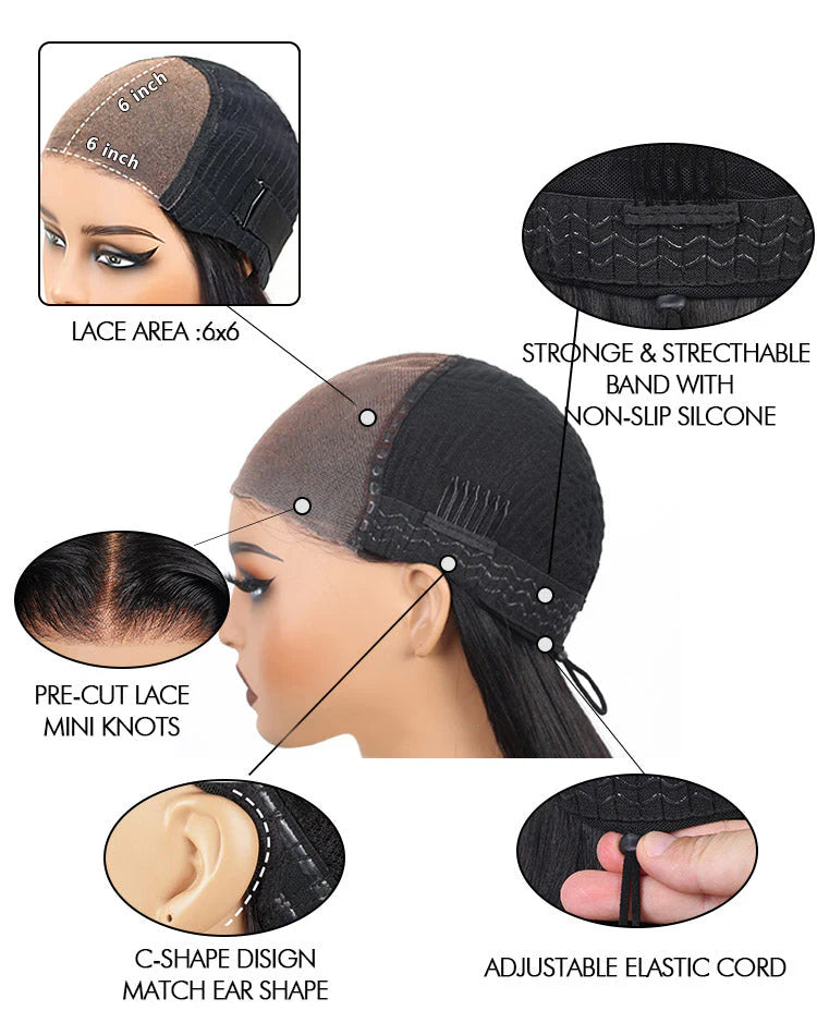 Minice Trendy Layered Cut Butterfly Haircut Pre-plucked 6x6/7x5 Closure Glueless Lace Wig 100% Human Hair