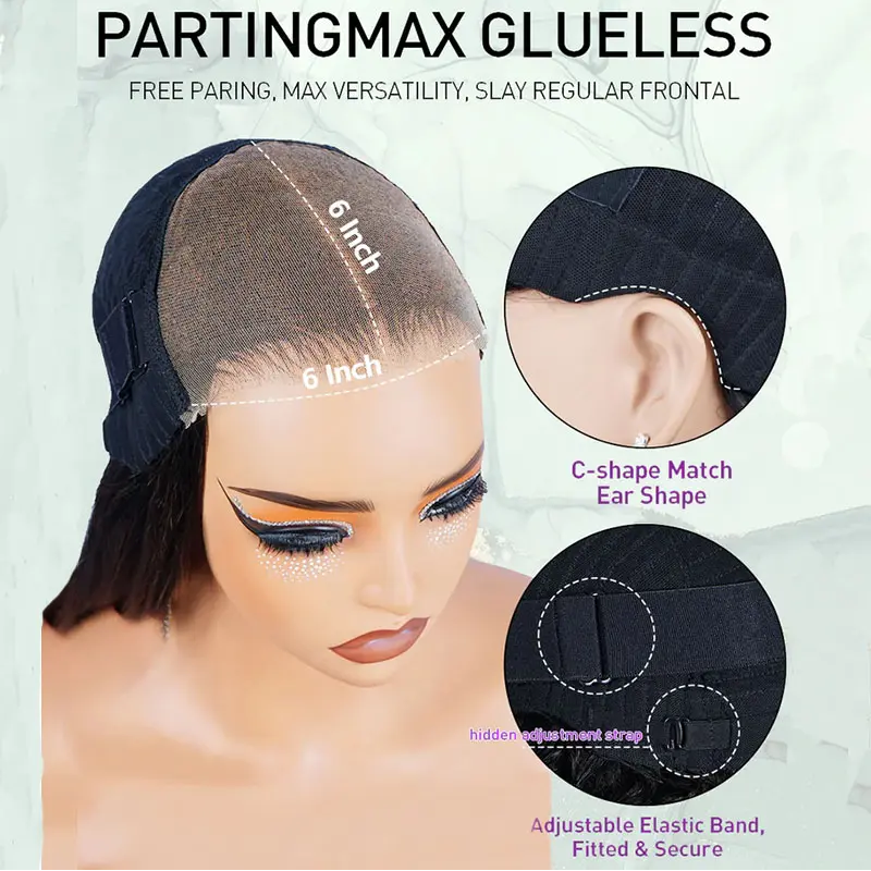 Minice Layered Cut 6x6 Glueless Lace Wig Butterfly Haircut Pre-plucked 100% Human Hair 50% OFF