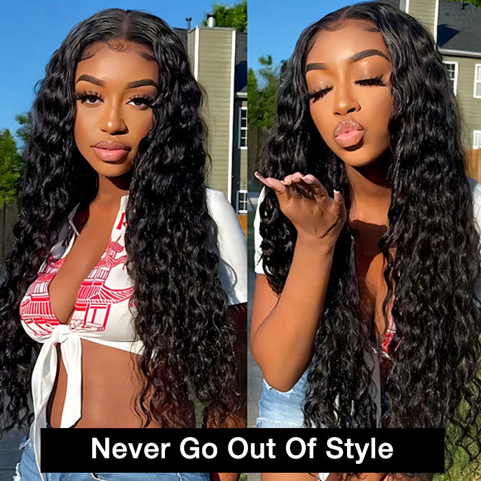 Deep Wave 13x4 Lace Front Wigs Natural Look Brazilian Virgin Hair 50% OFF