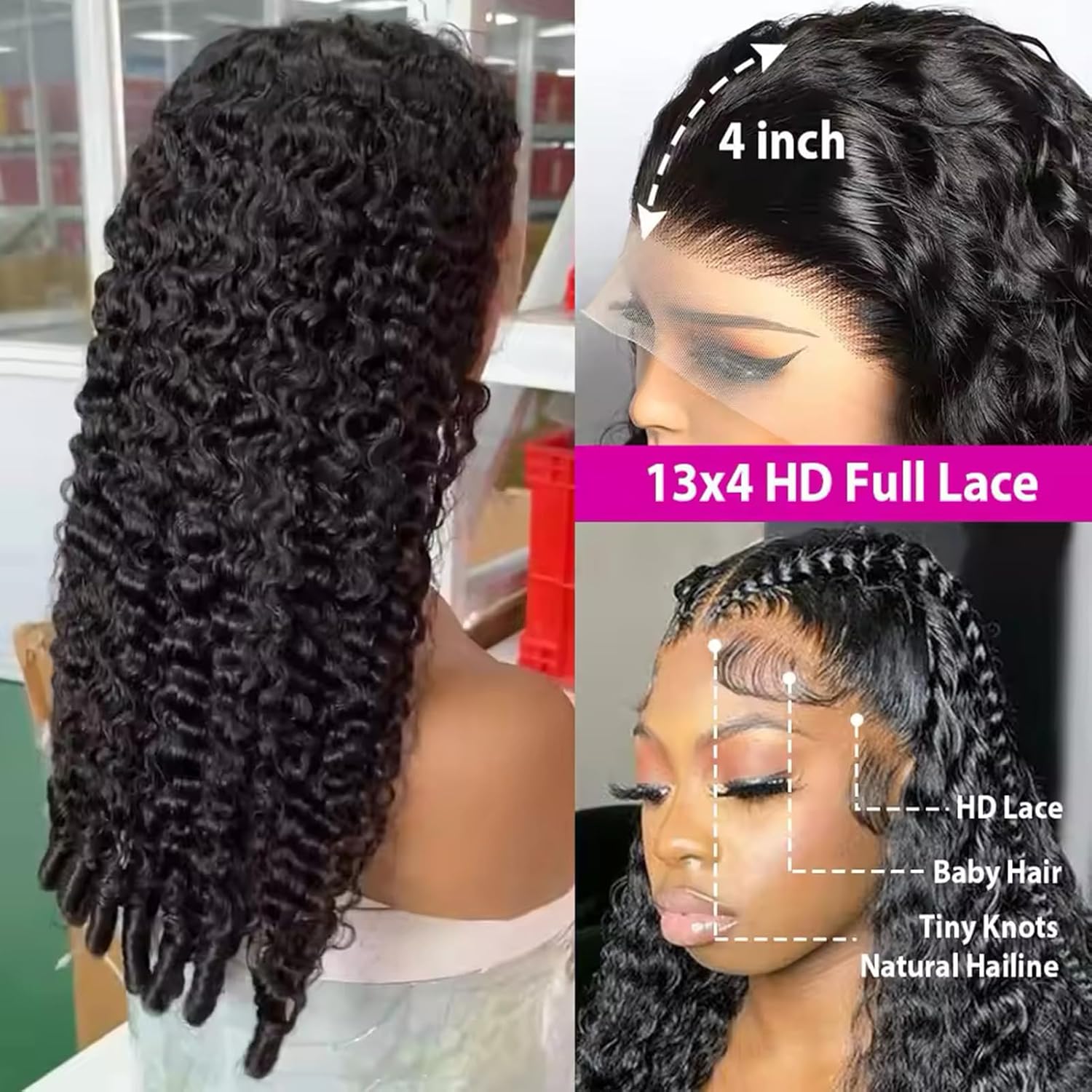 Burmese Curly 13X4/13X6 Lace Frontal Wigs with Spriral Curls HD Transparent Human Hair