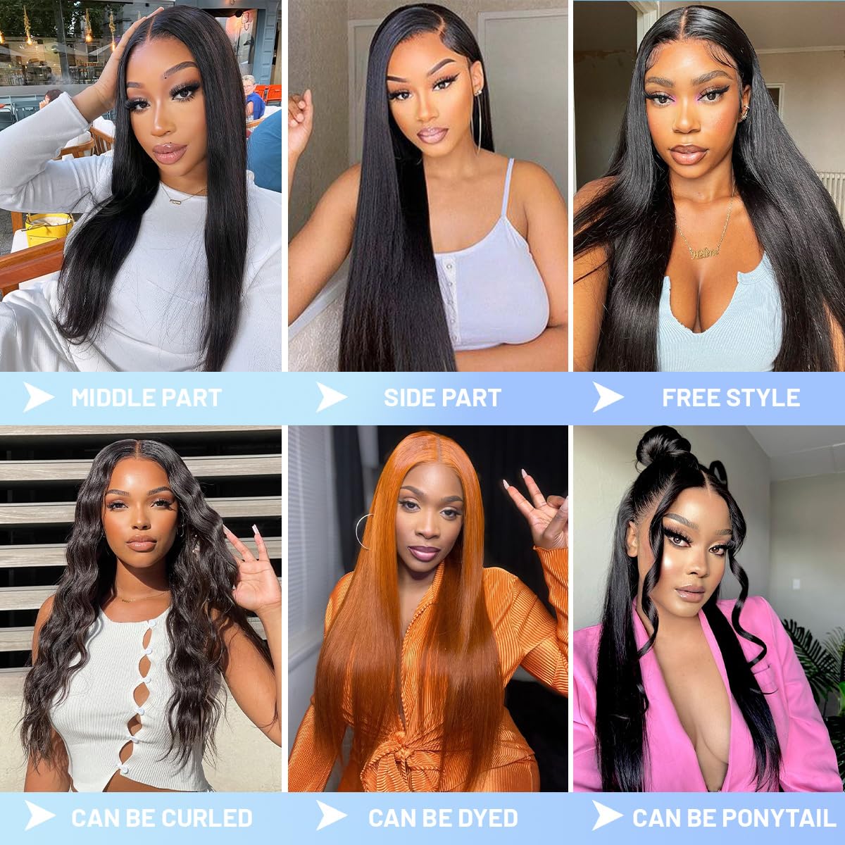 Wear and Go Glueless Silky Straight Wig Human Hair 6X6 Pre Cut Lace Wigs with Baby Hair Pre Plucked
