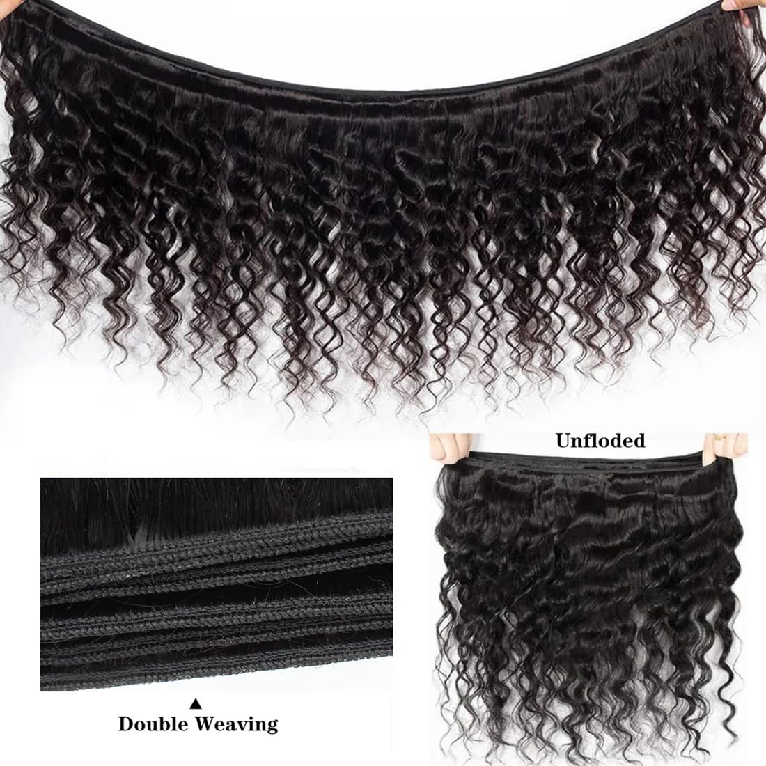 Loose Deep Wave Human Hair 3 Bundles Natural Black Color 100% Unprocessed Brazilian Virgin Hair