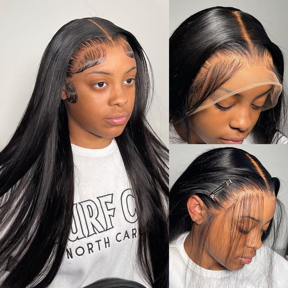 Silk Straight Pre Bleached Knots Lace Front Wigs 13x4 Lace Wigs Human Hair 50% OFF