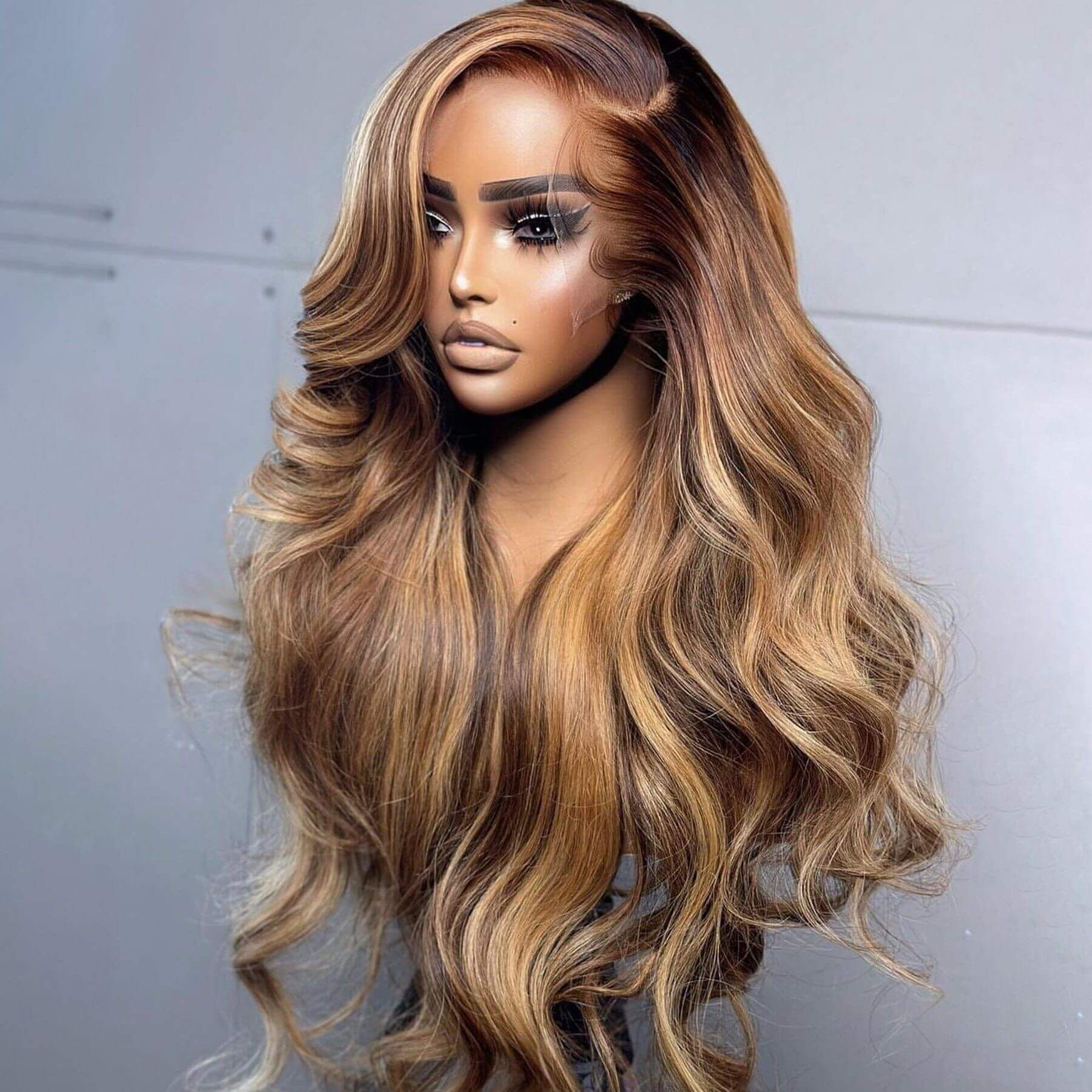 Minice 4/27 Highlight Body Wave Wig Pre-everything 13x4 HD Lace Front