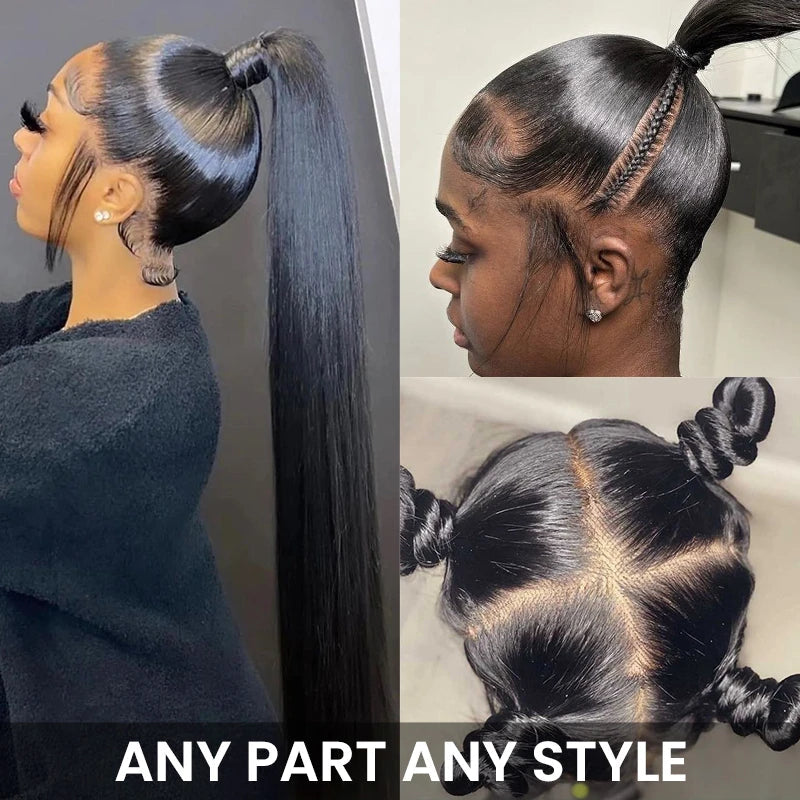 Virgin Human Hair Full Lace Wig Soft Straight Hair Full Scalp Lace Wigs 180% Density Natural Color
