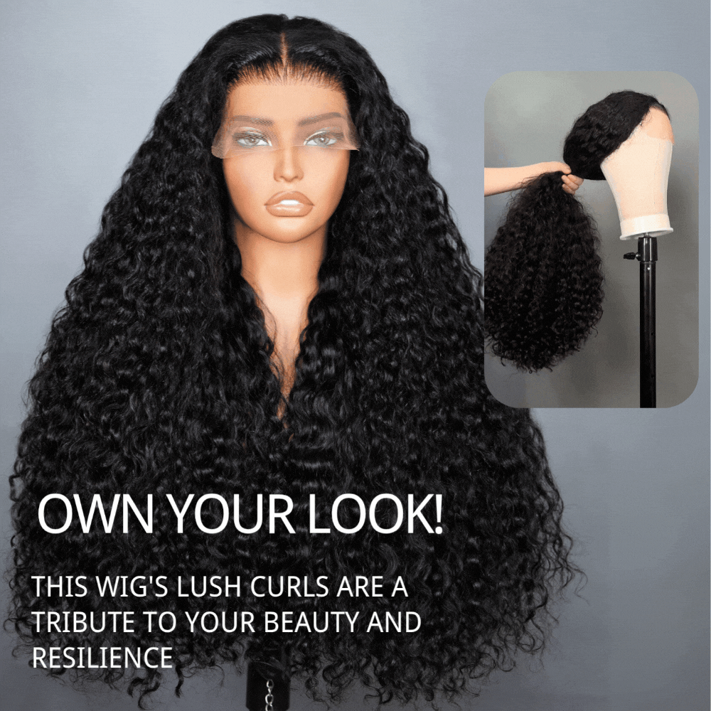 Minice 300% Density Luxury Deep Wave Virgin Human Hair Transparent HD 13X4 Lace Front Wig Pre-Plucked Hairline