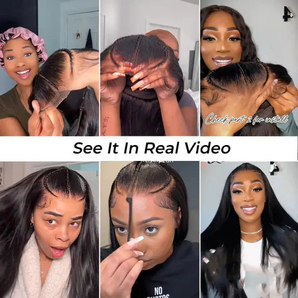 Glueless Pre Braided Wigs Hair Stylist Series 13x4 Straight Hair invisible knot