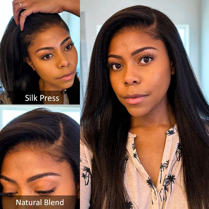 Minice Kinky Straigth Wig 13x4 Mini Knot HD Lace Frontal Wigs Human Hair