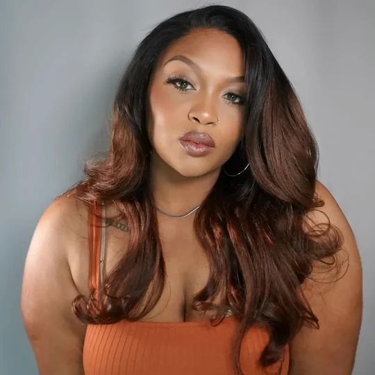 Ombre Black Brown Invisi Strap 360 Lace Frontal Glueless Bleach Knots Human Hair Wig