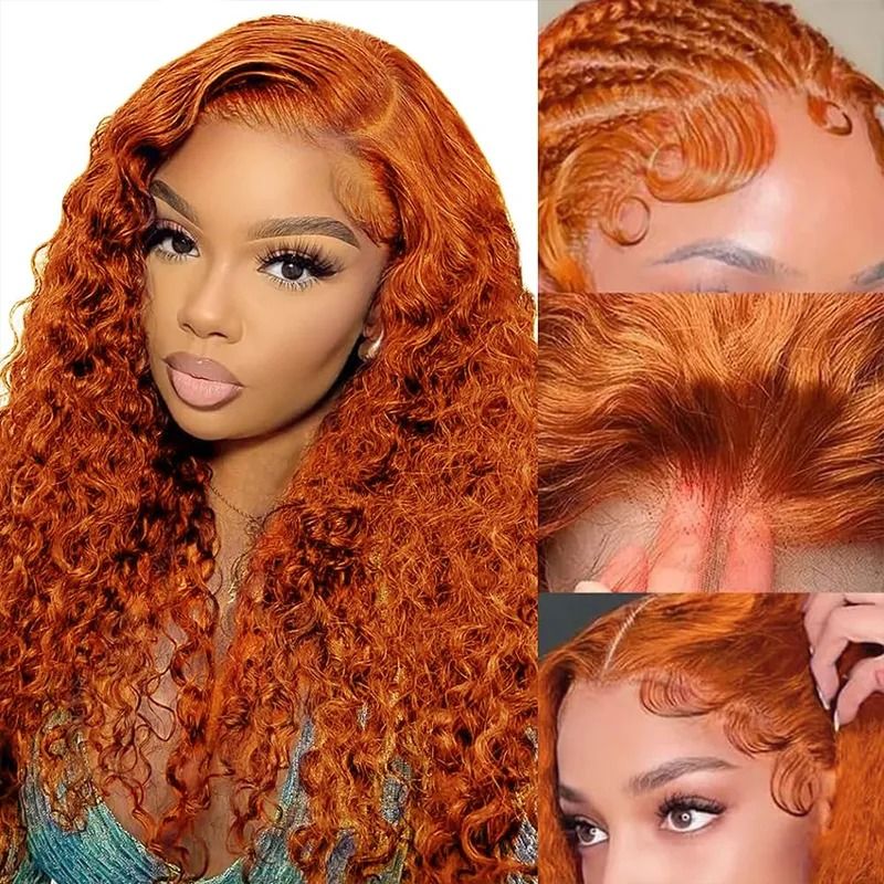 MINICE Ginger 13x4 HD Lace Pre-Bleached Invisible Knot Water Wave Human Hair Wigs