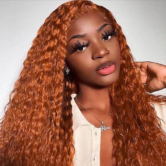 MINICE Ginger 13x4 HD Lace Pre-Bleached Invisible Knot Water Wave Human Hair Wigs