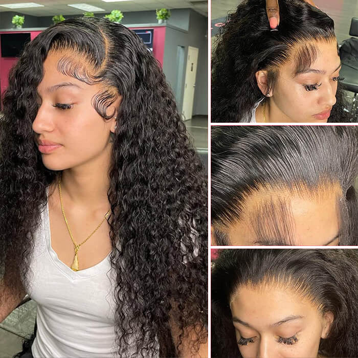 Deep Wave 13x4 Lace Front Wigs Natural Look Brazilian Virgin Hair 50% OFF