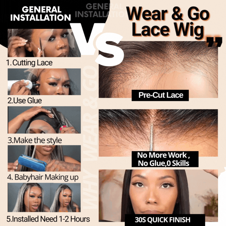 MiNice 300% Density Bouncy Wave Glueless Lace Front Wigs loose wave Virgin Human Hair 13x4/7x5/4x4 Optional