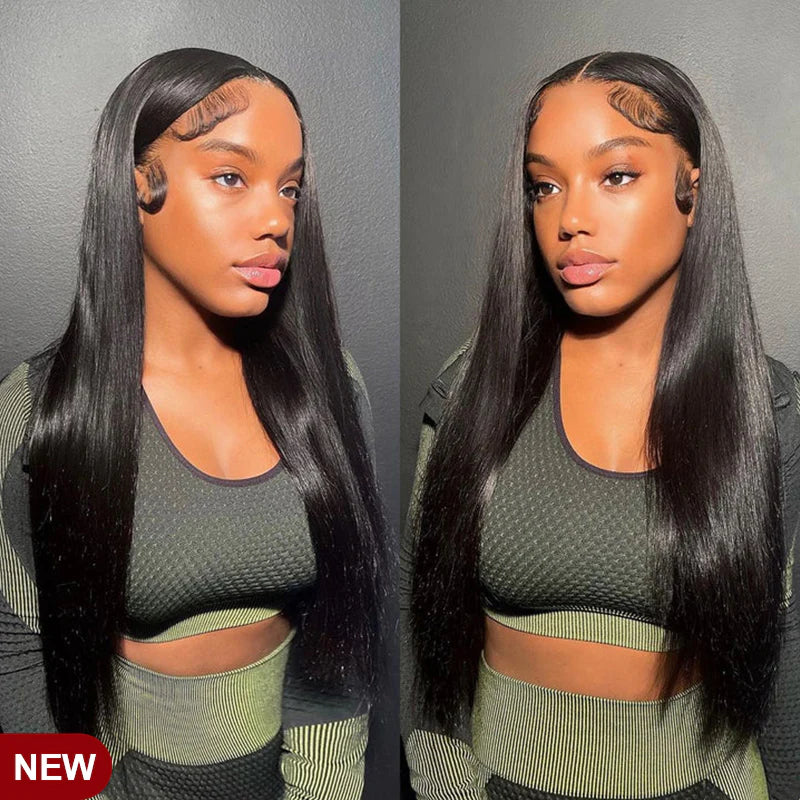 Code: M100F |Minice 13*4 Transparent Lace Frontal Wig Straight Human Virgin Hair Natural Hairline Super Sale