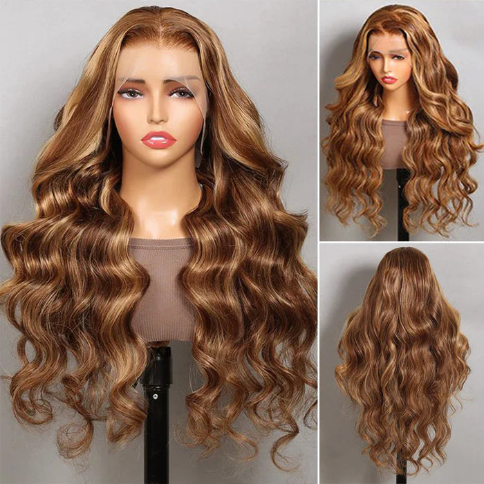 Minice 4/27 Highlight Body Wave Wig Pre-everything 13x4 HD Lace Front