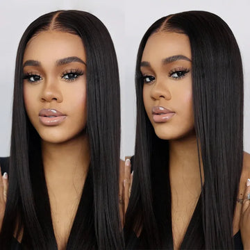 Ready To Go Glueless V Part Wig Straight 100% Virgin Human Hair Upgrade u part Wig